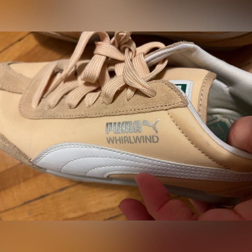 Puma Whirlwind 40.5 8 nude tan flesh nubby sneakers minimalist shoes peach white